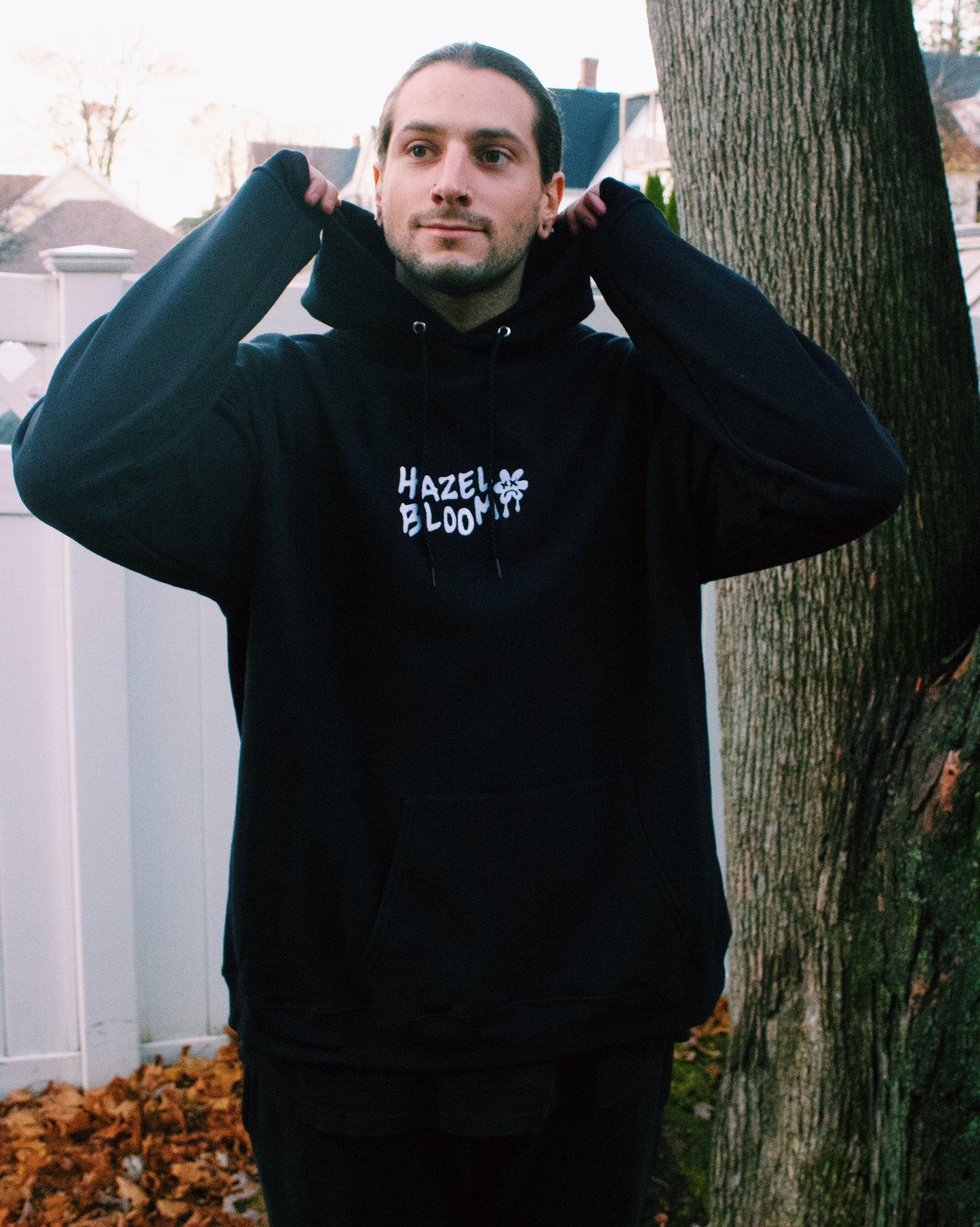 Sad Flower Embroidered Hoodie