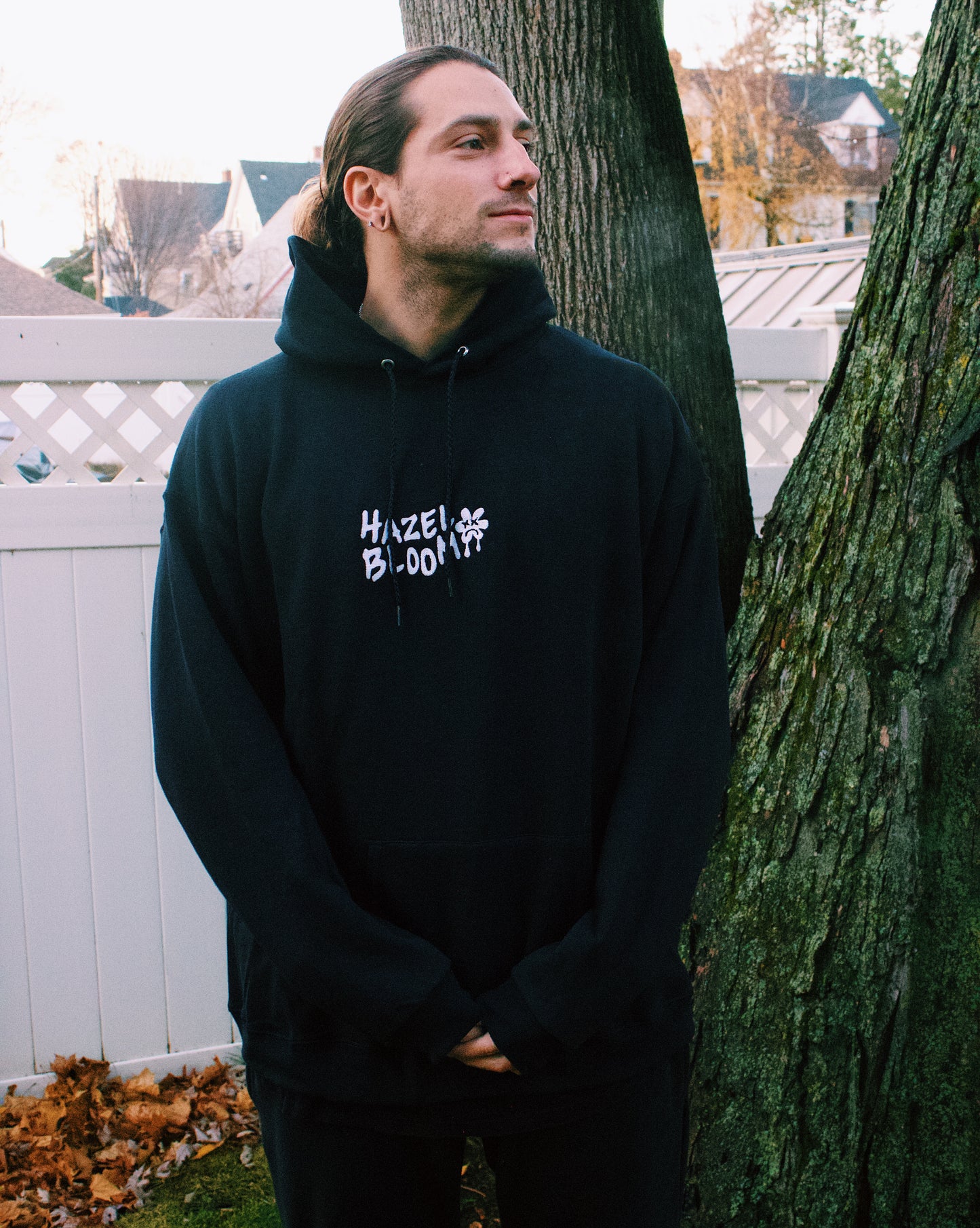 Sad Flower Embroidered Hoodie