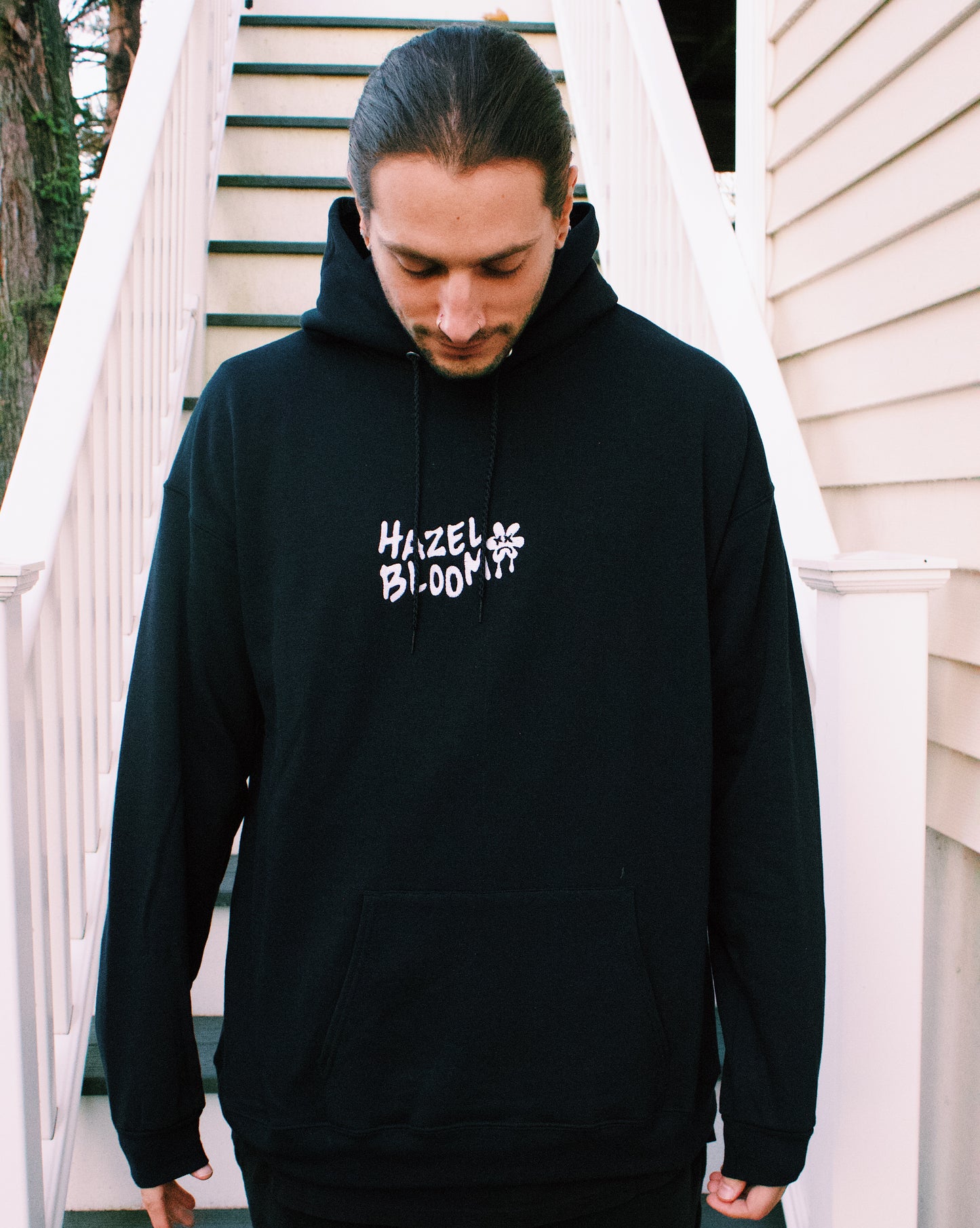 Sad Flower Embroidered Hoodie